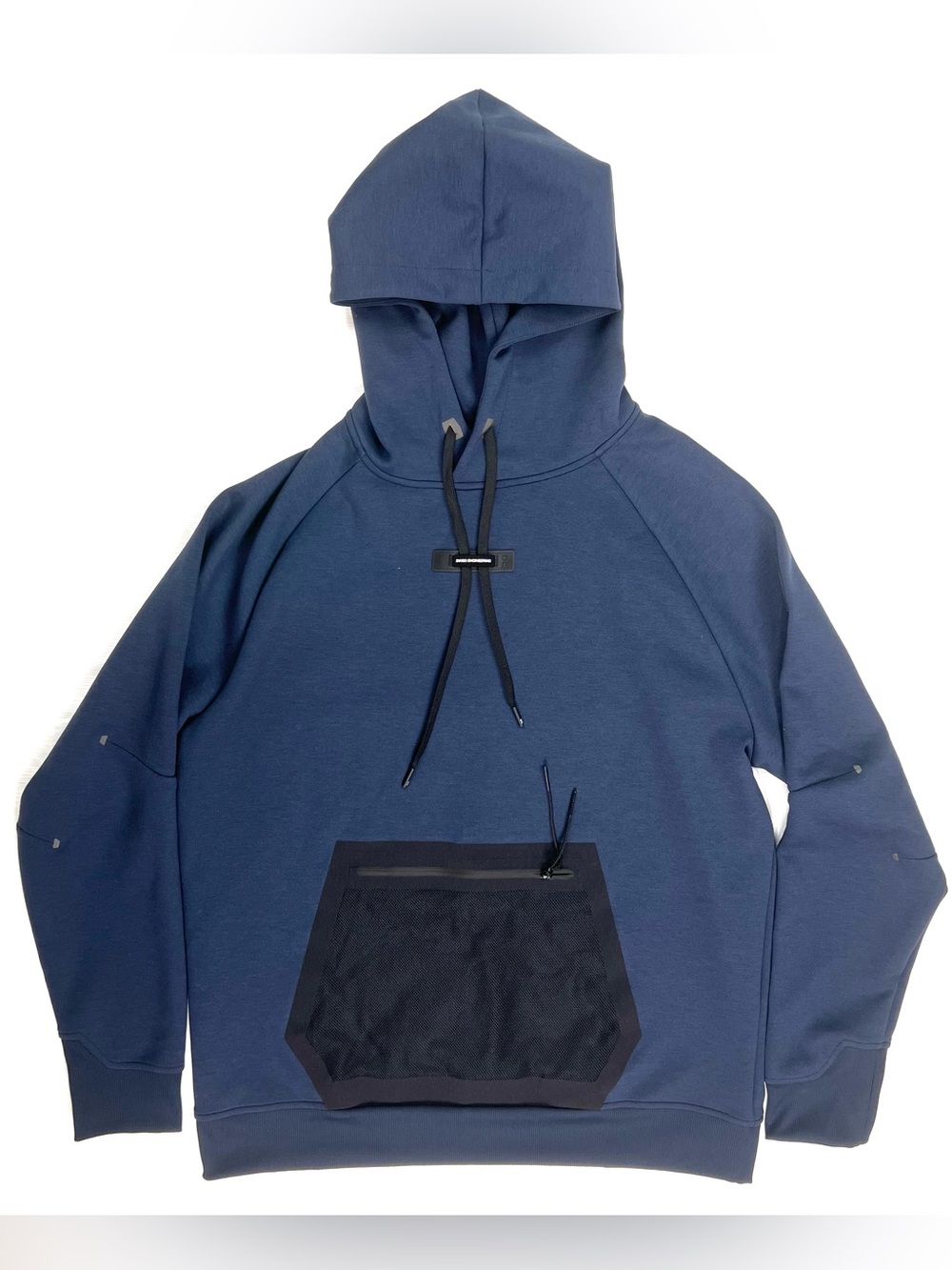 On Cloud Focus Tech Hoodie Men XXL Navy Performance Running Pullover Zip Pocket